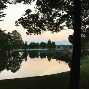 信州スカイパークの夕暮れ