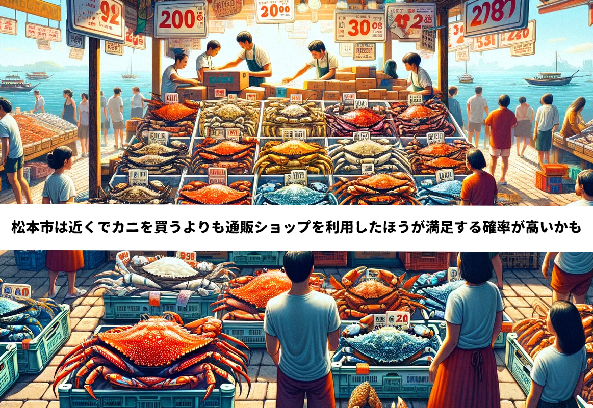 松本市は近くでカニを買うよりも通販ショップを利用したほうが満足する確率が高いかも